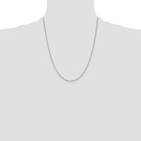 14k White Gold .9mm Box with Spring Ring Clasp Chain-WLBS-22