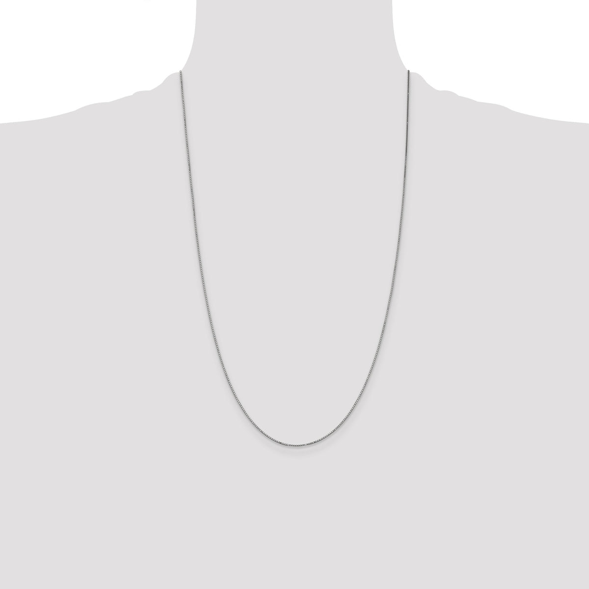 14k White Gold .9mm Box with Spring Ring Clasp Chain-WLBS-26