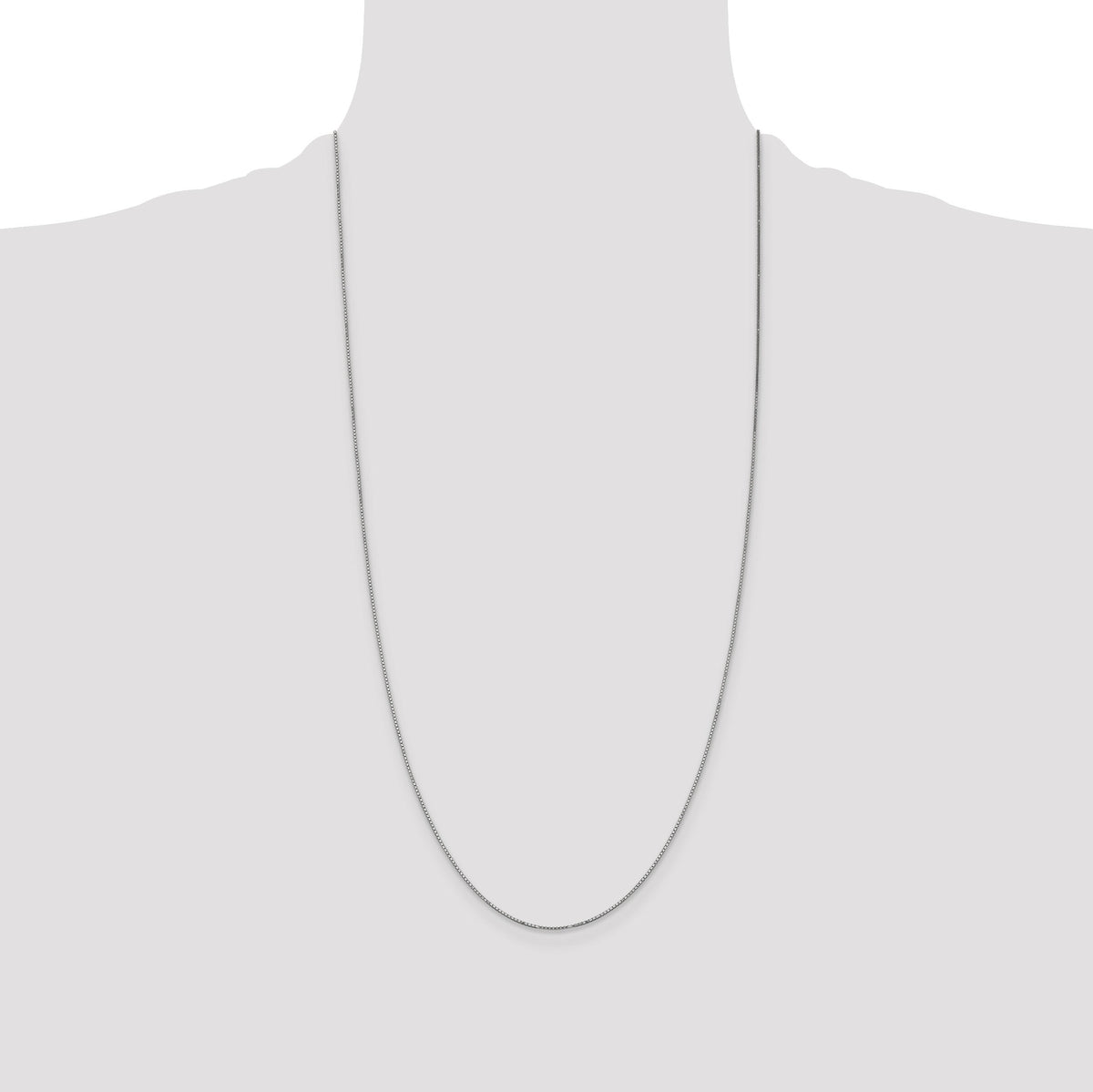 14k White Gold .9mm Box with Spring Ring Clasp Chain-WLBS-28
