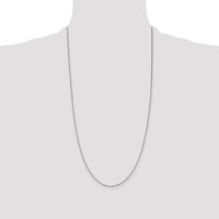 14k White Gold .9mm Box with Spring Ring Clasp Chain-WLBS-28