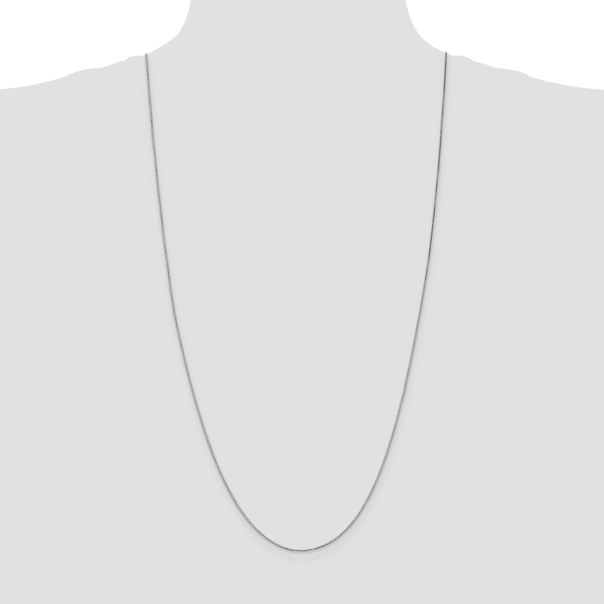 14k White Gold .9mm Box with Spring Ring Clasp Chain-WLBS-30