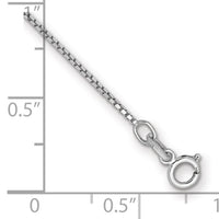 14k White Gold .9mm Box with Spring Ring Clasp Chain-WLBS-7