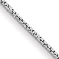 14k White Gold .9mm Box with Spring Ring Clasp Chain-WLBS-22