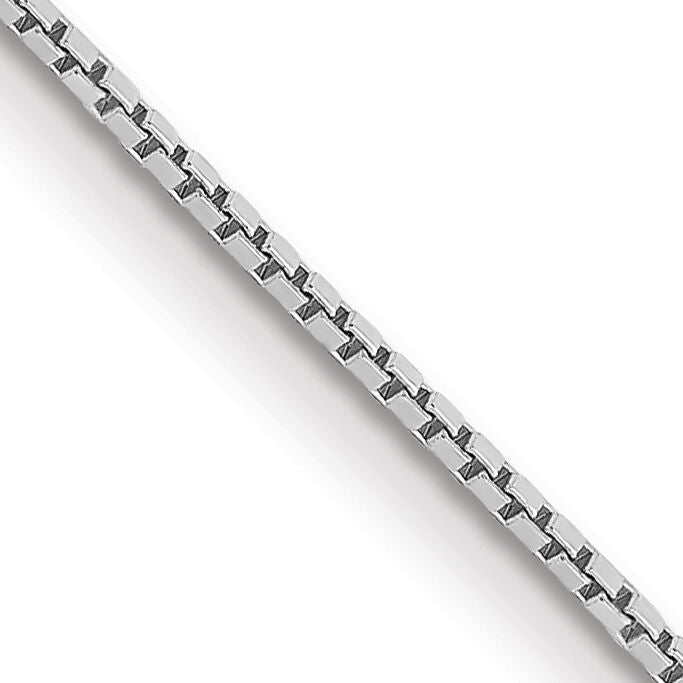 14k White Gold .9mm Box with Spring Ring Clasp Chain-WLBS-30