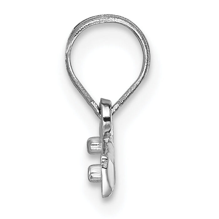 14kw Large Brushed Diamond Cut Number Top Charm-WLGTOP