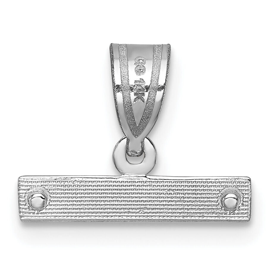 14kw Large Brushed Diamond Cut Number Top Charm-WLGTOP
