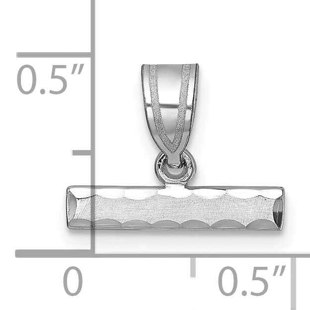 14kw Large Brushed Diamond Cut Number Top Charm-WLGTOP