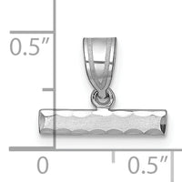 14kw Large Brushed Diamond Cut Number Top Charm-WLGTOP
