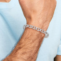 14k WG 9mm Hand-polished Anchor Link Bracelet-WLK101-8