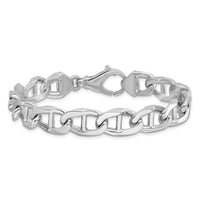 14k White Gold 10.3mm Hand-Polished Anchor Link Bracelet-WLK102-8