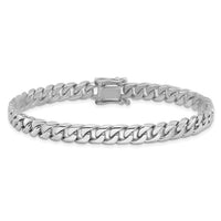 14k WG 6.8mm Hand-polished Flat Beveled Curb Link Bracelet-WLK131-8