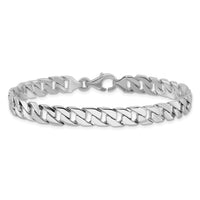 14k White Gold 7.4mm Hand Polished Fancy Link Bracelet-WLK149-8