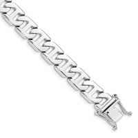 14k White Gold 10.2mm Hand-polished Fancy Link Bracelet-WLK190-8