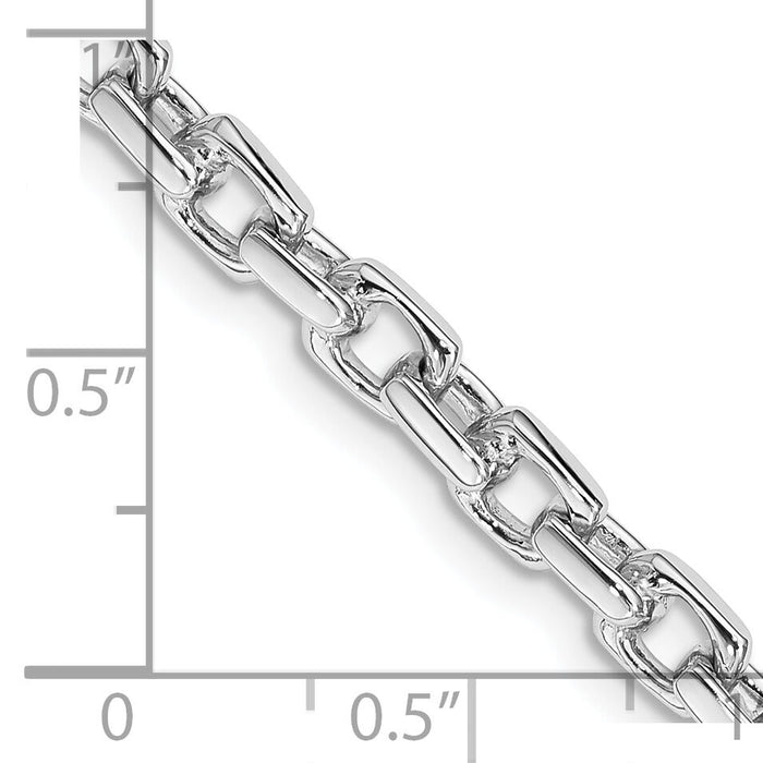 14k White Gold 4.6mm Hand-polished Link Bracelet-WLK302-7