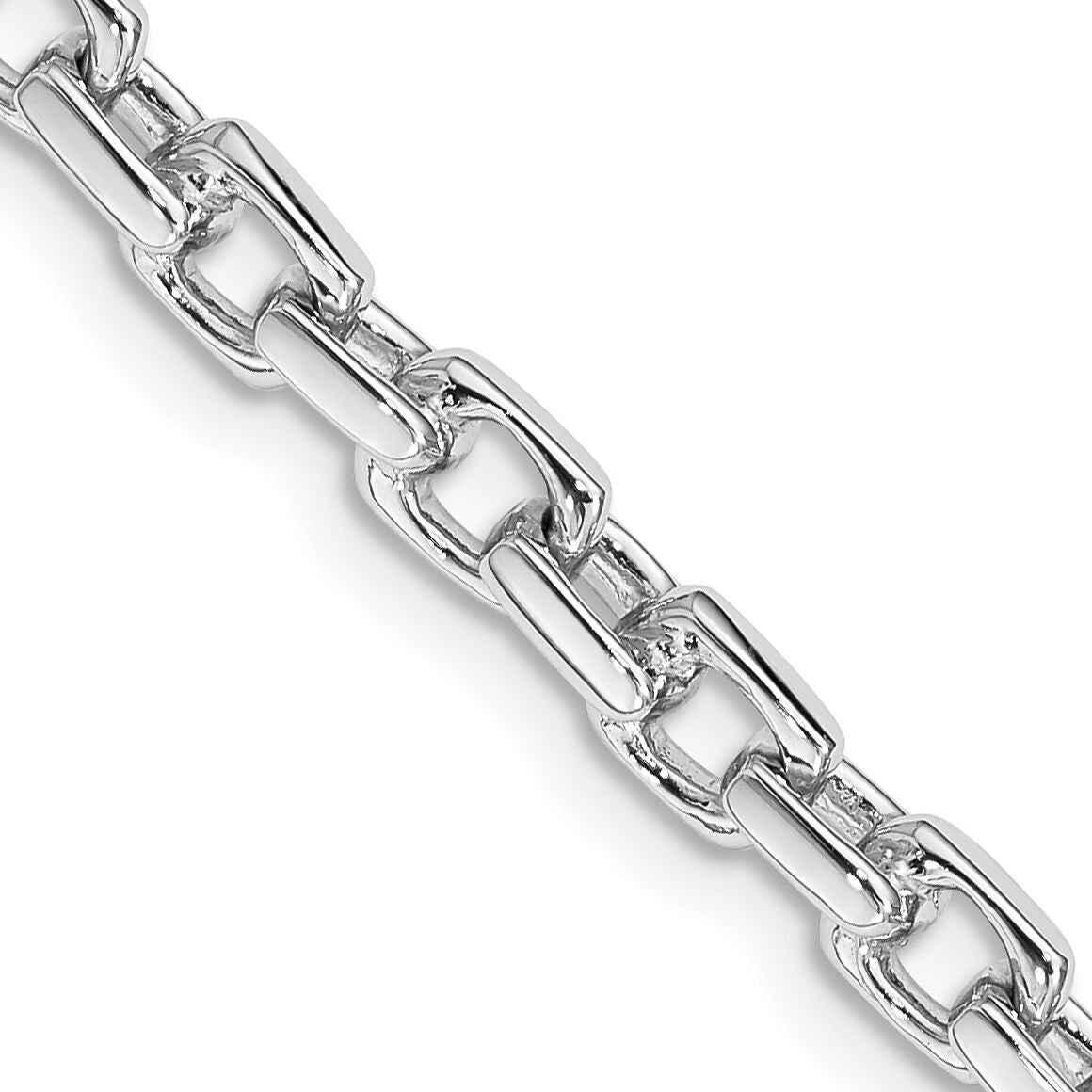 14k White Gold 4.6mm Hand-polished Link Bracelet-WLK302-7