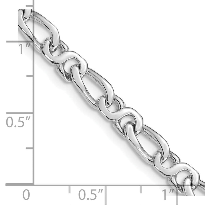 14k WG 4.8mm Hand Polished Fancy Link Bracelet-WLK359-8