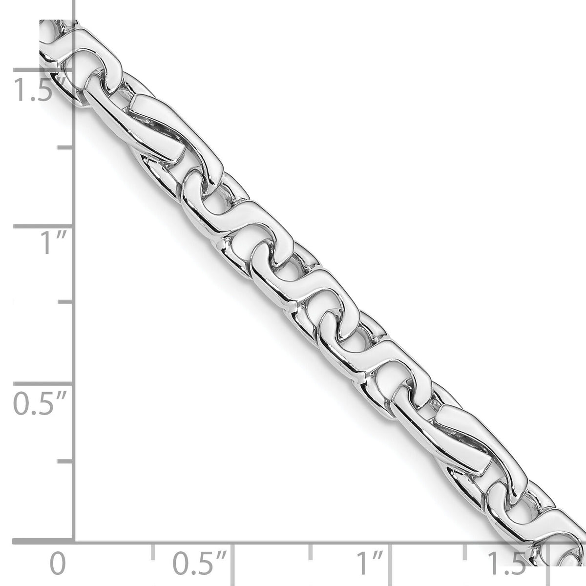 14K White Gold 5.8mm Hand Polished Fancy Link Bracelet-WLK365-7