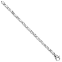 14K White Gold 5.8mm Hand Polished Fancy Link Bracelet-WLK365-8