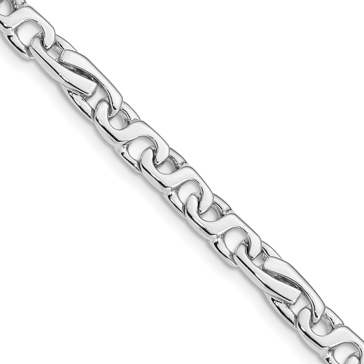 14K White Gold 5.8mm Hand Polished Fancy Link Bracelet-WLK365-7