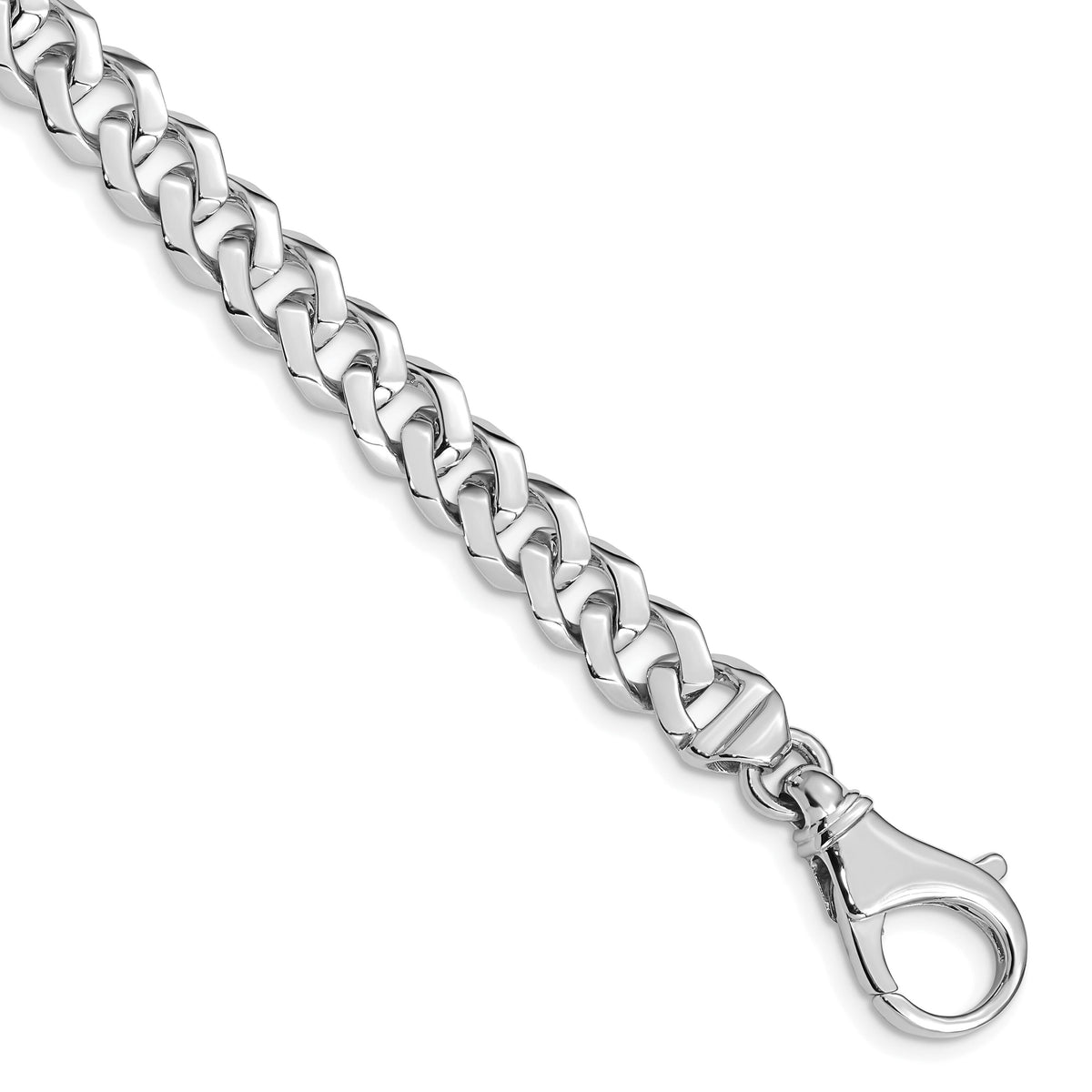 14k WG 8mm Hand-polished Fancy Link Bracelet-WLK375-8