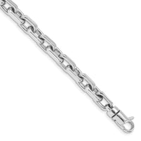 14k White Gold 7mm Hand-polished Fancy Link Bracelet-WLK440-8.5