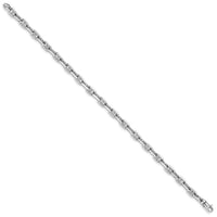 14k White Gold 5.1mm Hand-polished Fancy Link Bracelet-WLK441-8.5