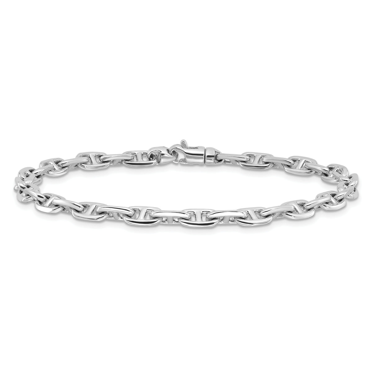 14k White Gold 5.1mm Hand-polished Fancy Link Bracelet-WLK441-8.5