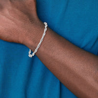 14k White Gold 5.1mm Hand-polished Fancy Link Bracelet-WLK441-8.5