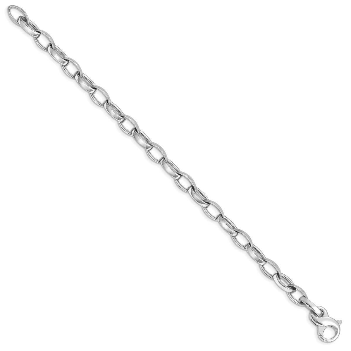 14k WG 6.6mm Hand Polished Fancy Link Bracelet-WLK564-8.5