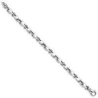 14k White Gold 6.6mm Hand-polished Fancy Link Bracelet-WLK604-8.5