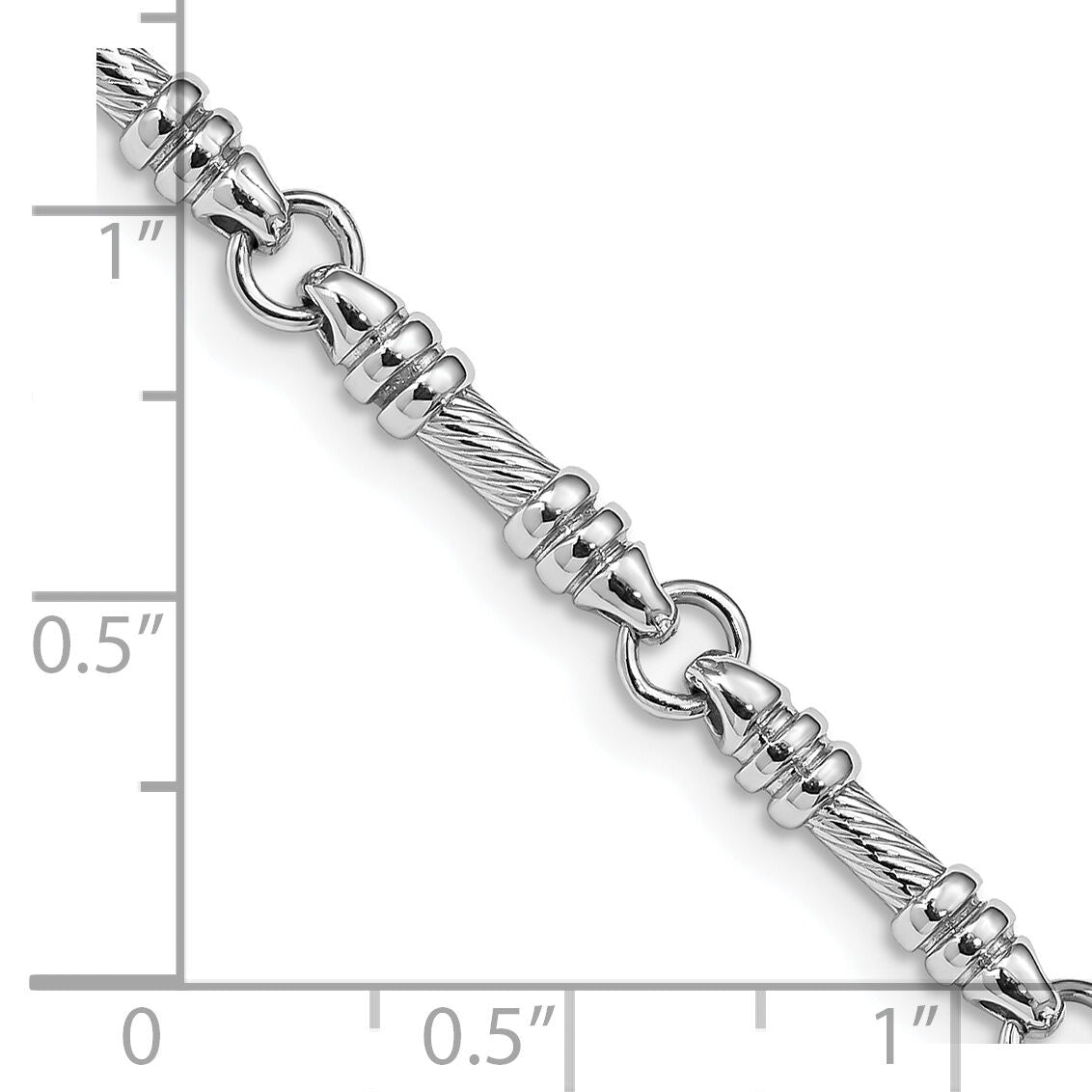 14k White Gold 3.5mm Hand-polished Fancy Link Bracelet-WLK619-8