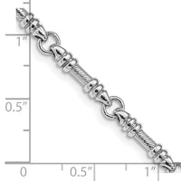 14k White Gold 3.5mm Hand-polished Fancy Link Bracelet-WLK619-8