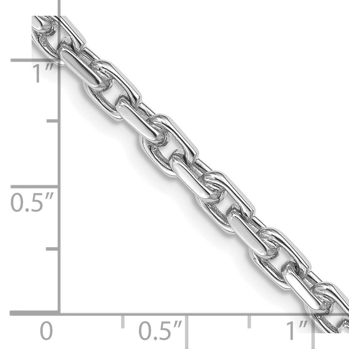 14k White Gold 4.2mm Hand-polished Fancy Link Chain-WLK686-24
