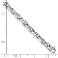 14k White Gold 4.2mm Hand-polished Fancy Link Bracelet-WLK686-7.25