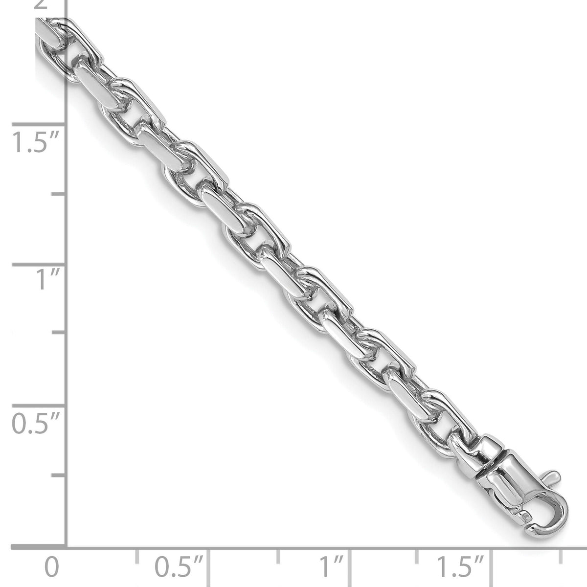 14k White Gold 4.2mm Hand-polished Fancy Link Bracelet-WLK686-8.25