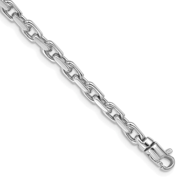 14k White Gold 4.2mm Hand-polished Fancy Link Bracelet-WLK686-7.25