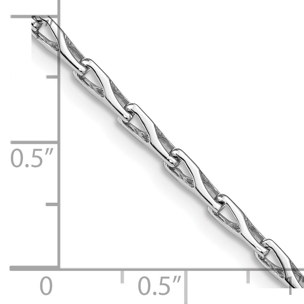 14K White Gold 2.75mm Hand-polished Fancy Link Bracelet-WLK705-8.25