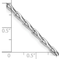 14K White Gold 2.75mm Hand-polished Fancy Link Bracelet-WLK705-8.25