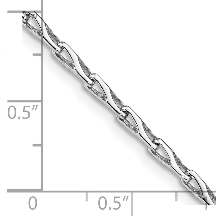 14K White Gold 2.75mm Hand-polished Fancy Link Bracelet-WLK705-8.25