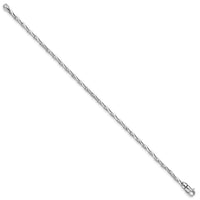 14K White Gold 2.75mm Hand-polished Fancy Link Bracelet-WLK705-7.25