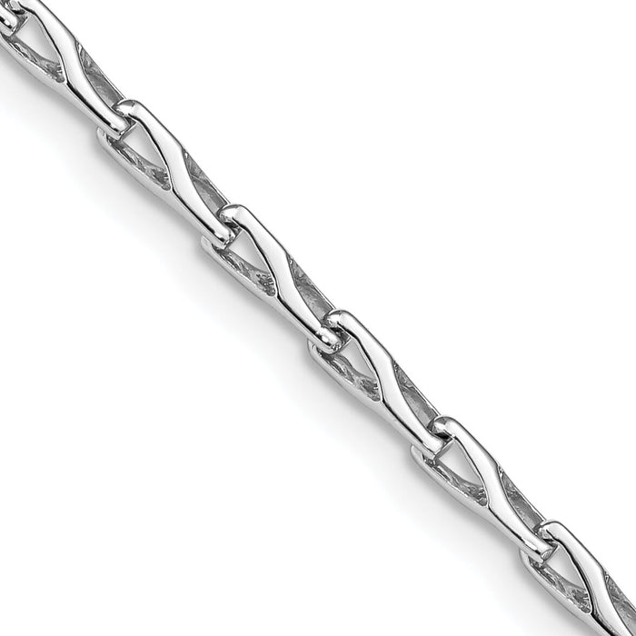 14K White Gold 2.75mm Hand-polished Fancy Link Bracelet-WLK705-8.25