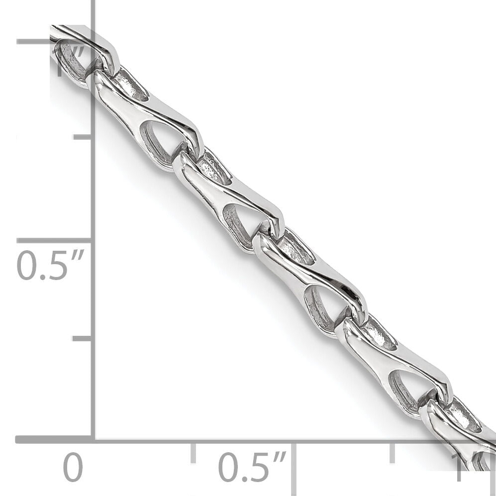 14k WG Hand Polished 3.5mm Fancy Link Chain-WLK708-8.5