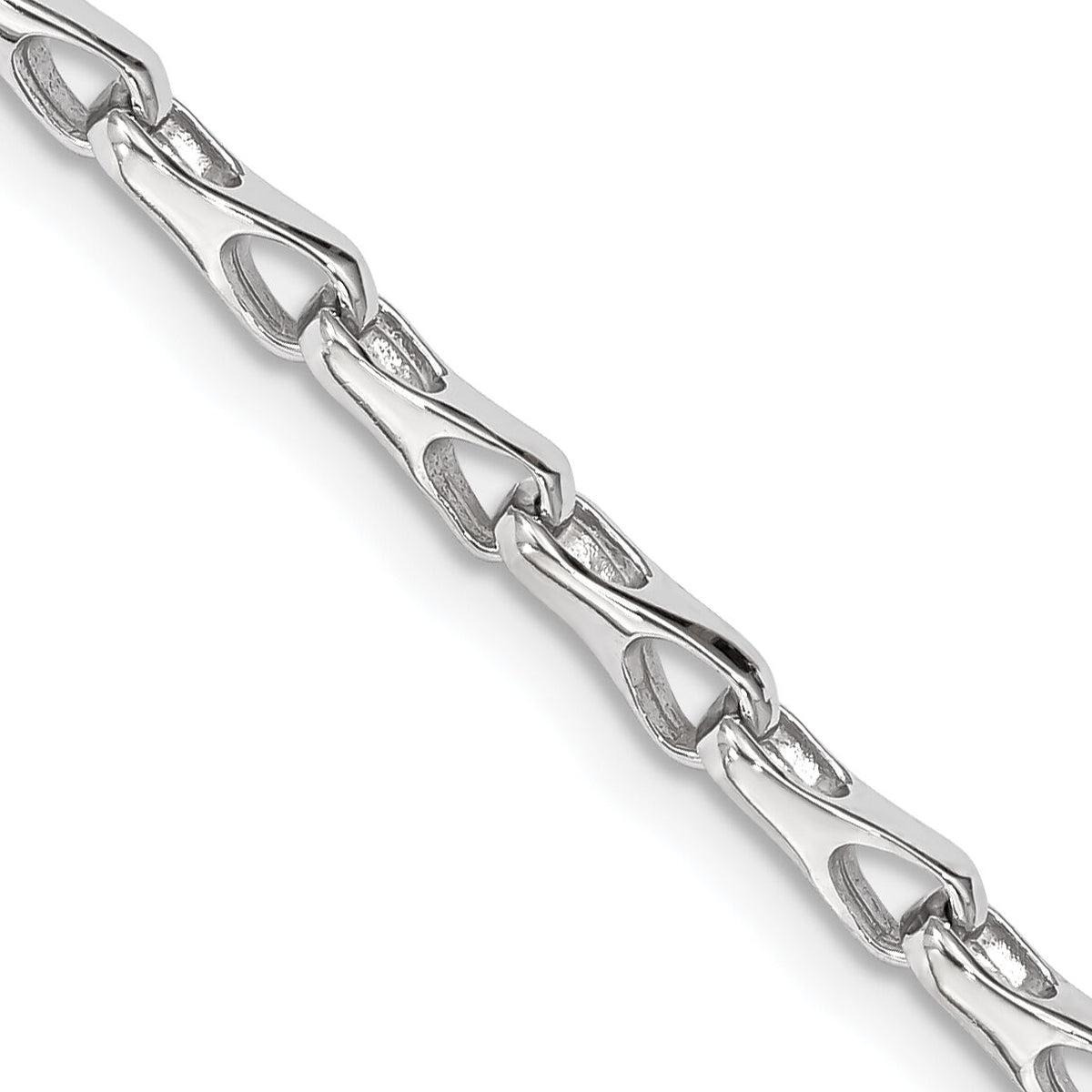14k WG Hand Polished 3.5mm Fancy Link Chain-WLK708-8.5