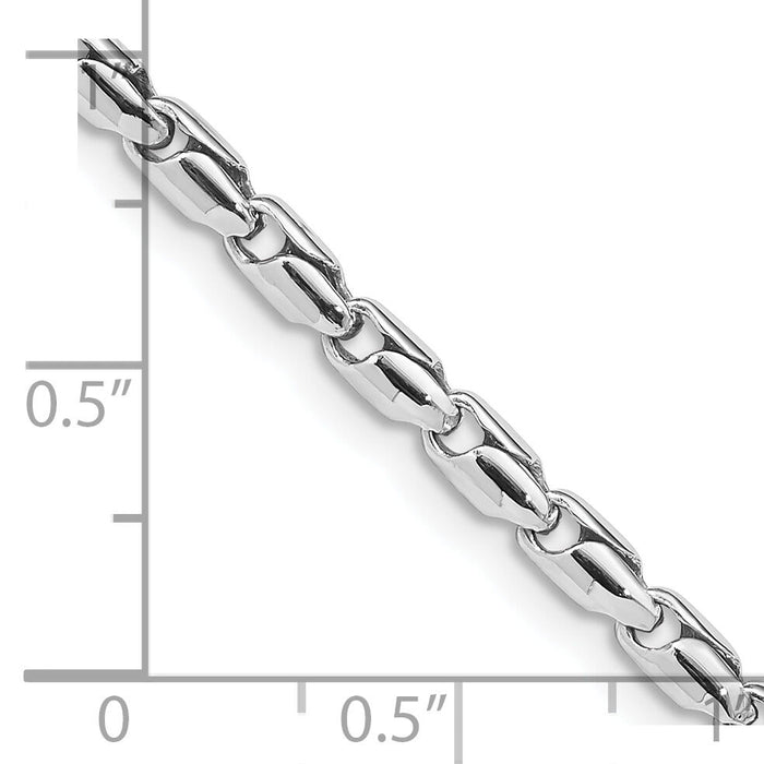 14k WG Hand Polished 3mm Fancy Link Chain-WLK709-22