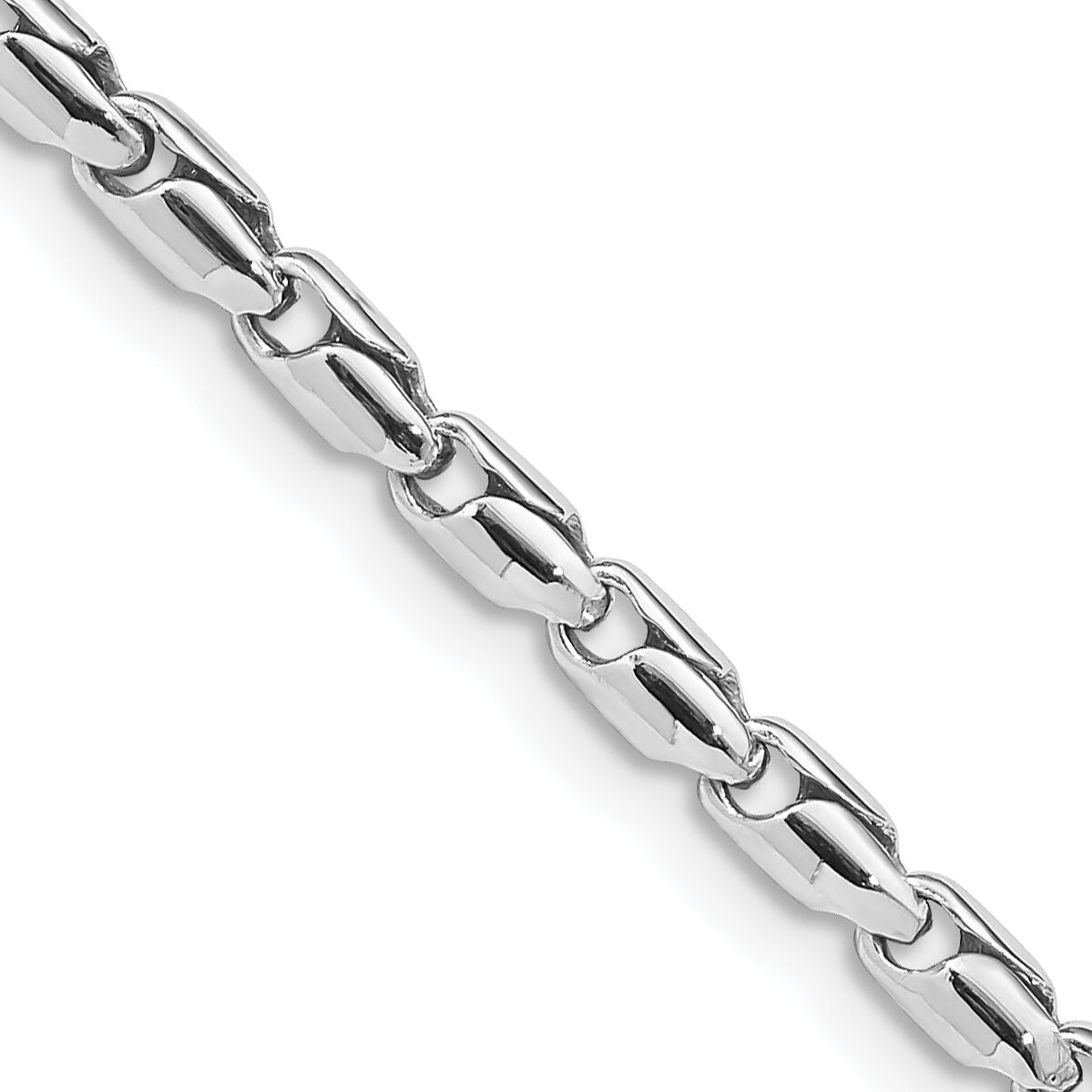 14k WG Hand Polished 3mm Fancy Link Chain-WLK709-22