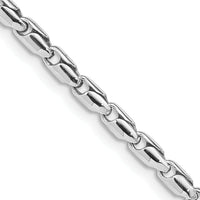14k WG Hand Polished 3mm Fancy Link Chain-WLK709-22