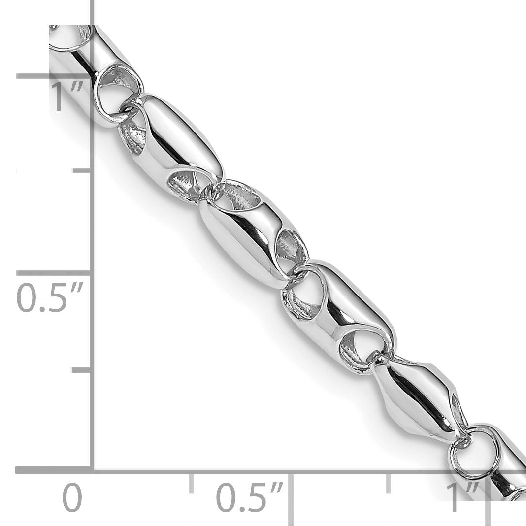 14k White Gold 4.1mm Polished Fancy Link Bracelet-WLK711-7
