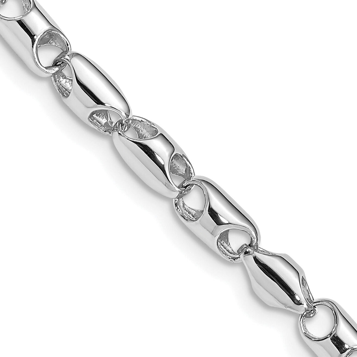 14k White Gold 4.1mm Polished Fancy Link Bracelet-WLK711-7