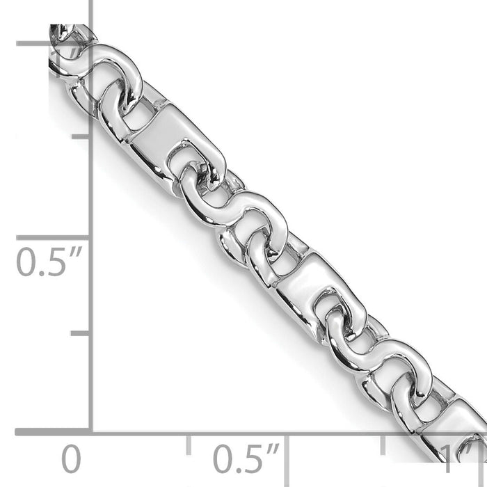 14k White Gold Hand Polished 4.4mm Fancy Link Bracelet-WLK715-8