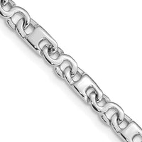 14k White Gold Hand Polished 4.4mm Fancy Link Bracelet-WLK715-8